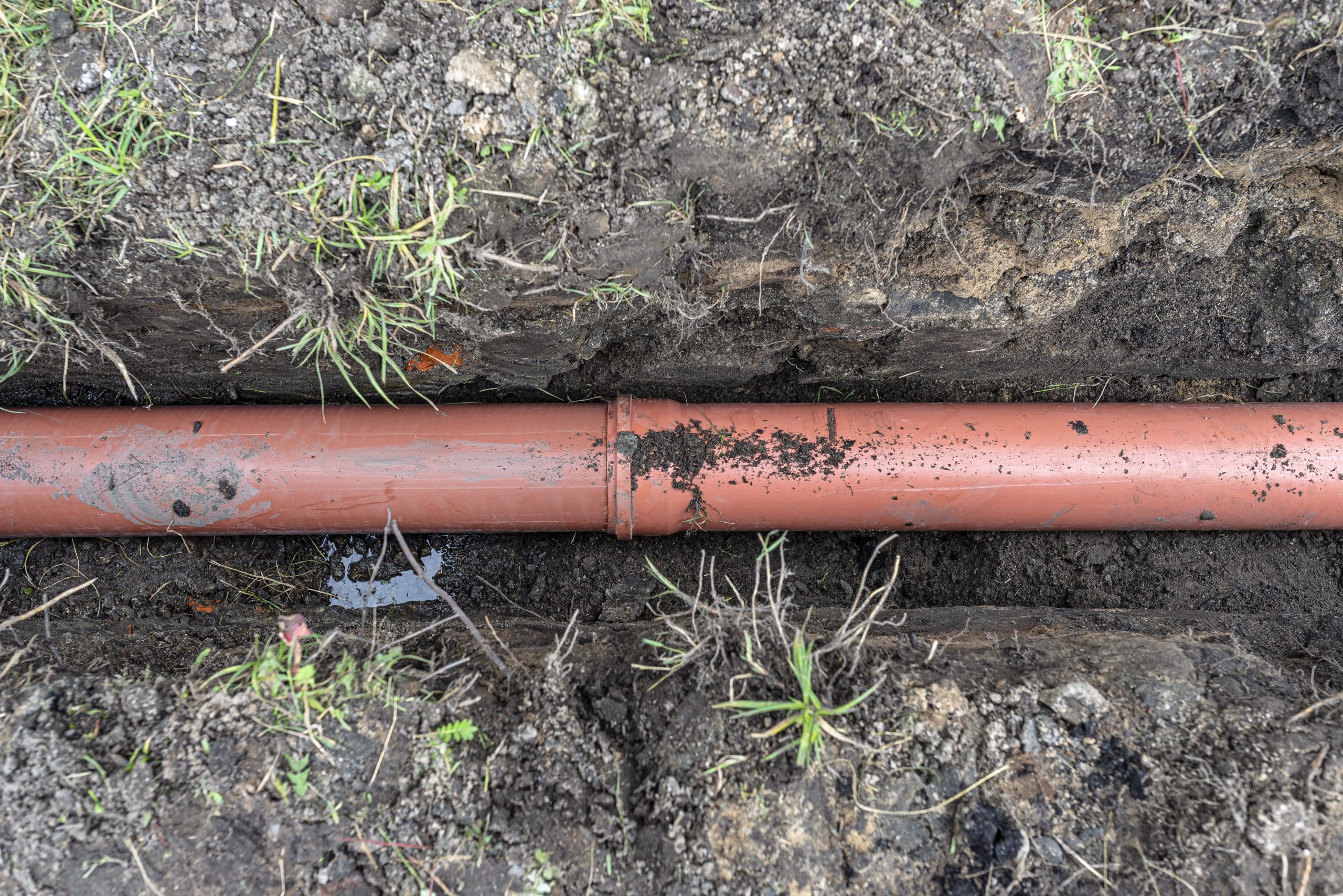 Septic header pipe and underground sewer line installation in Northeast Kansas